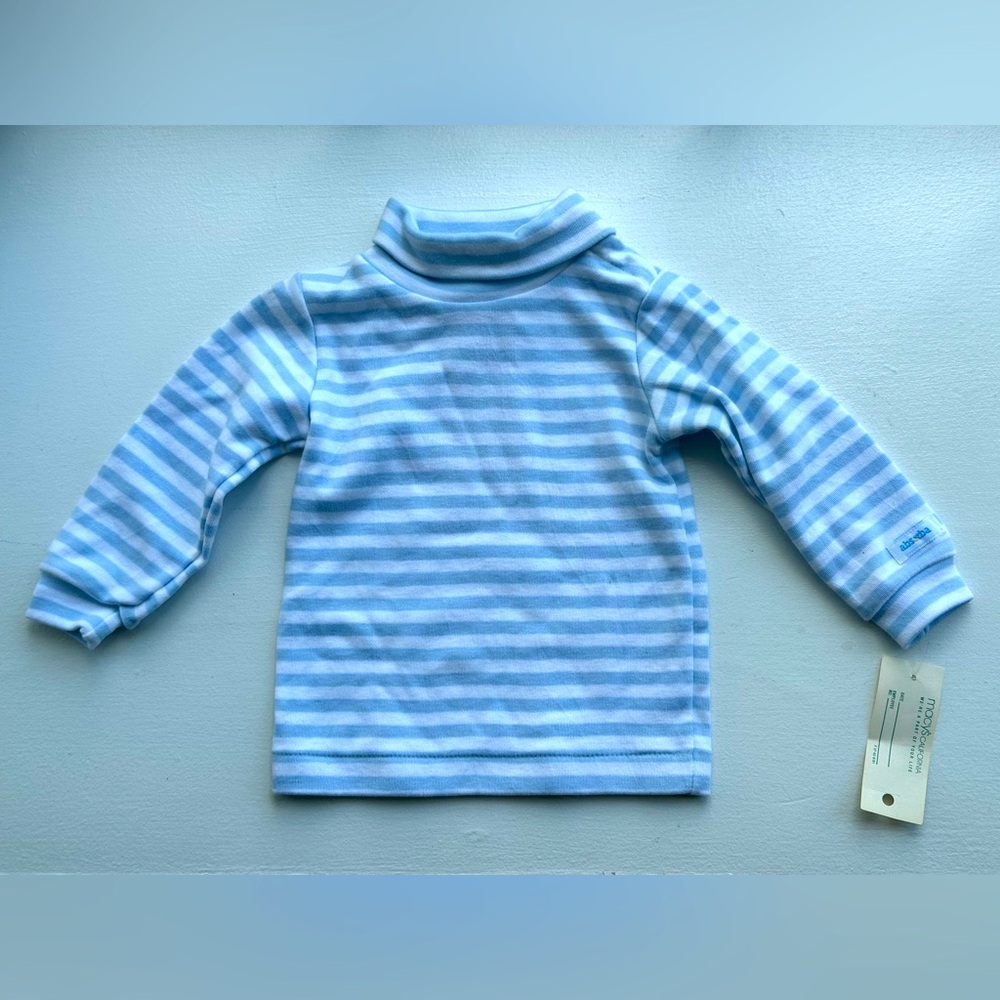 Absorba Vintage Blue and White Stripe Turtleneck size 9 Months NWT